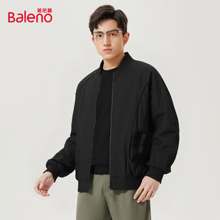 百搭纯色棒球服D 新款 Baleno班尼路男装 净色棒球领夹克外套秋季