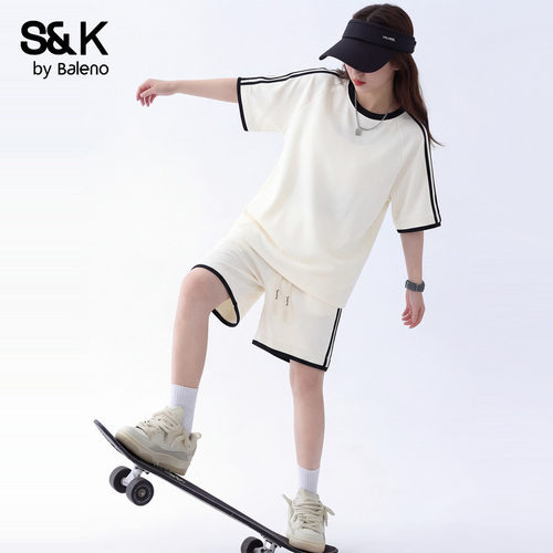 班尼路S&K杏色运动套装女两件套