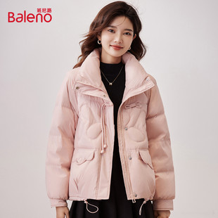 甜美减龄学院风保暖翻领开衫 绗缝羽绒服冬季 外套J 女式 班尼路时尚