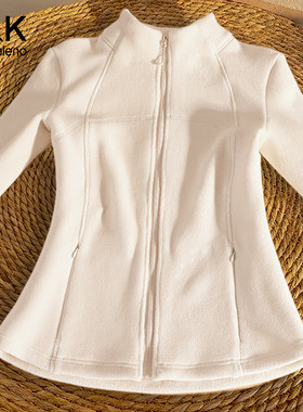 班尼路S&K系列杏色摇粒绒外套女2025秋冬新款防风上衣冲锋衣内胆H