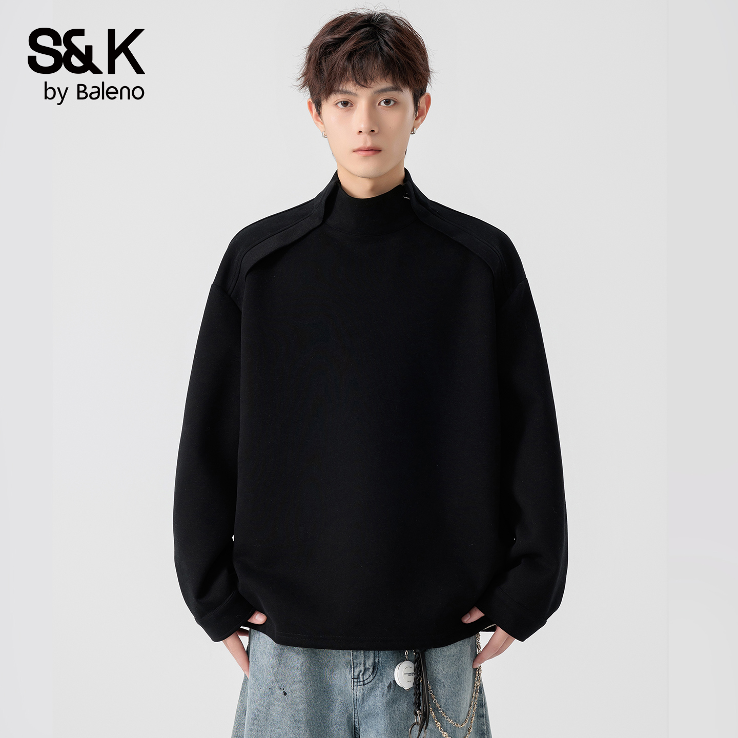 班尼路秋季新款休闲纯色潮牌卫衣