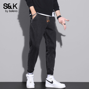 男2025秋季 潮流百搭休闲裤 新款 直筒美式 子男MS 修身 班尼路SK牛仔裤