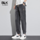 复古牛仔裤 男春季 2026新款 班尼路SK美式 束脚松紧腰长裤 潮流百搭YS