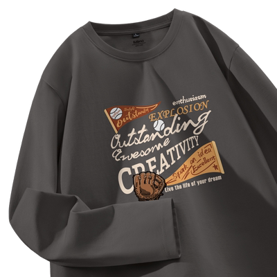 班尼路美式重磅纯棉长袖t恤男款