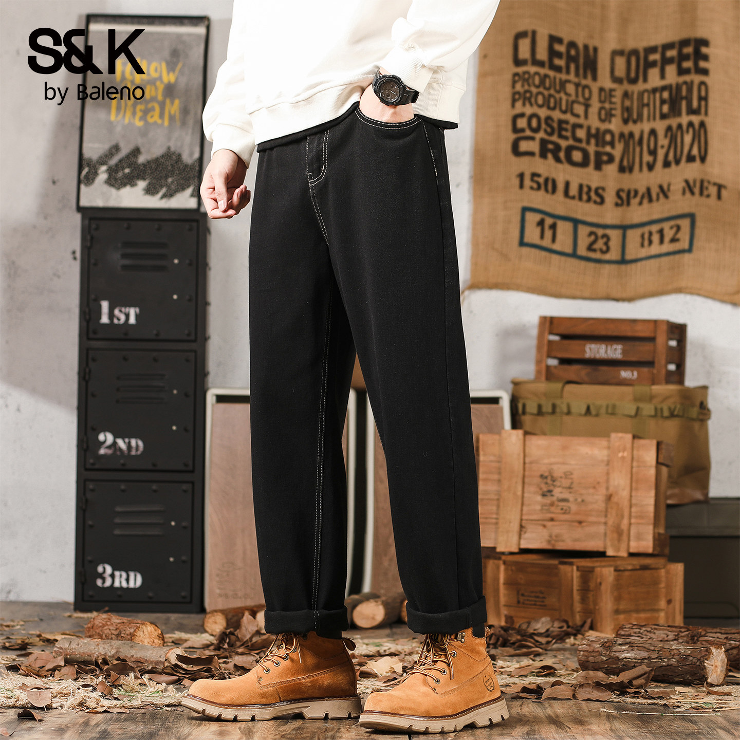 班尼路SK牛仔裤男士秋冬新款百搭