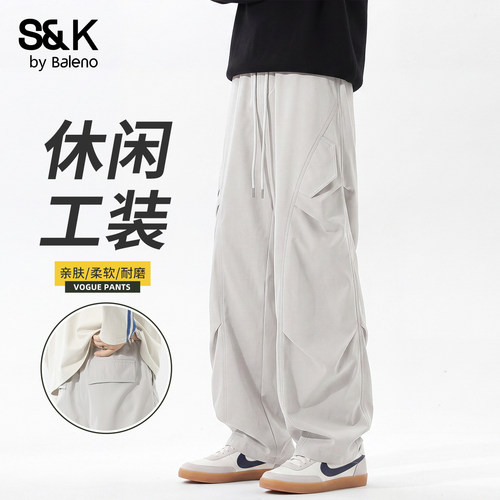 班尼路SK秋季百搭机能工装休闲裤