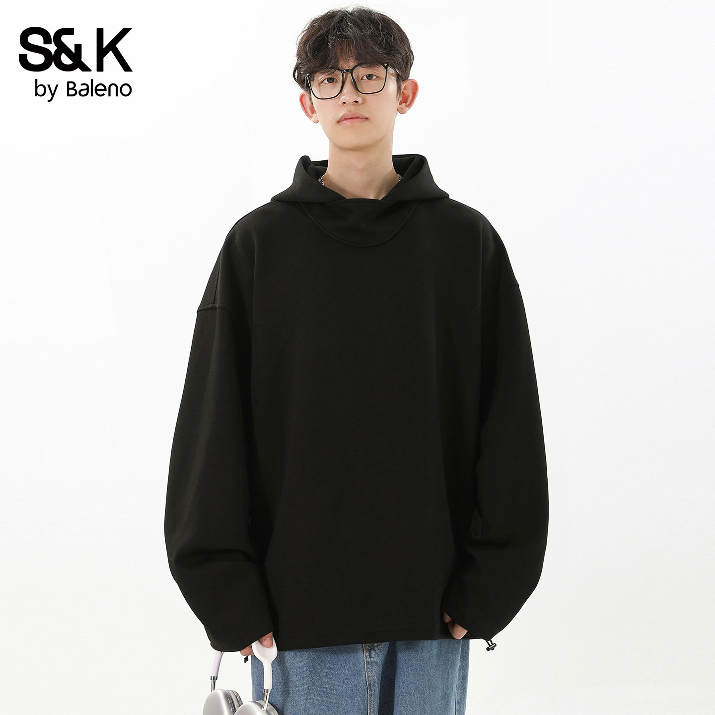 班尼路SK极简风纯色连帽卫衣男春季宽松高街长袖百搭潮流上衣男YS,男装,卫衣,淘宝优惠券,粉丝福利购,淘宝优惠卷