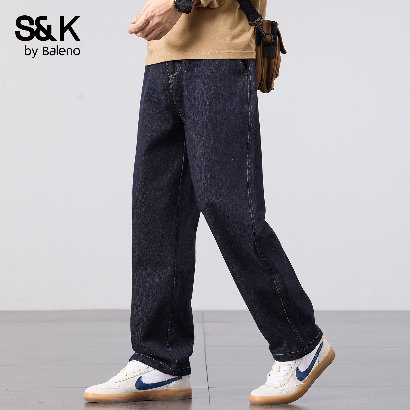 班尼路SK水洗牛仔裤男秋冬宽松直筒潮牌阔腿百搭复古休闲裤子男YS,男装,牛仔裤,淘宝优惠券,粉丝福利购,淘宝优惠卷