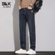 班尼路SK秋冬季 男潮牌休闲百搭宽松直筒裤 时尚 简约弹力水洗长裤