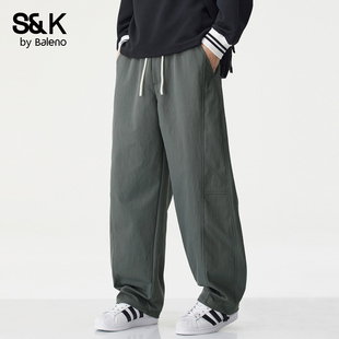 复古运动风休闲裤 宽松长裤 2026新款 裤 直筒弯刀工装 班尼路SK夏季
