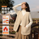 班尼路圆领外穿马甲女款 秋冬叠穿保暖亲肤可两面穿马夹N 2025新款