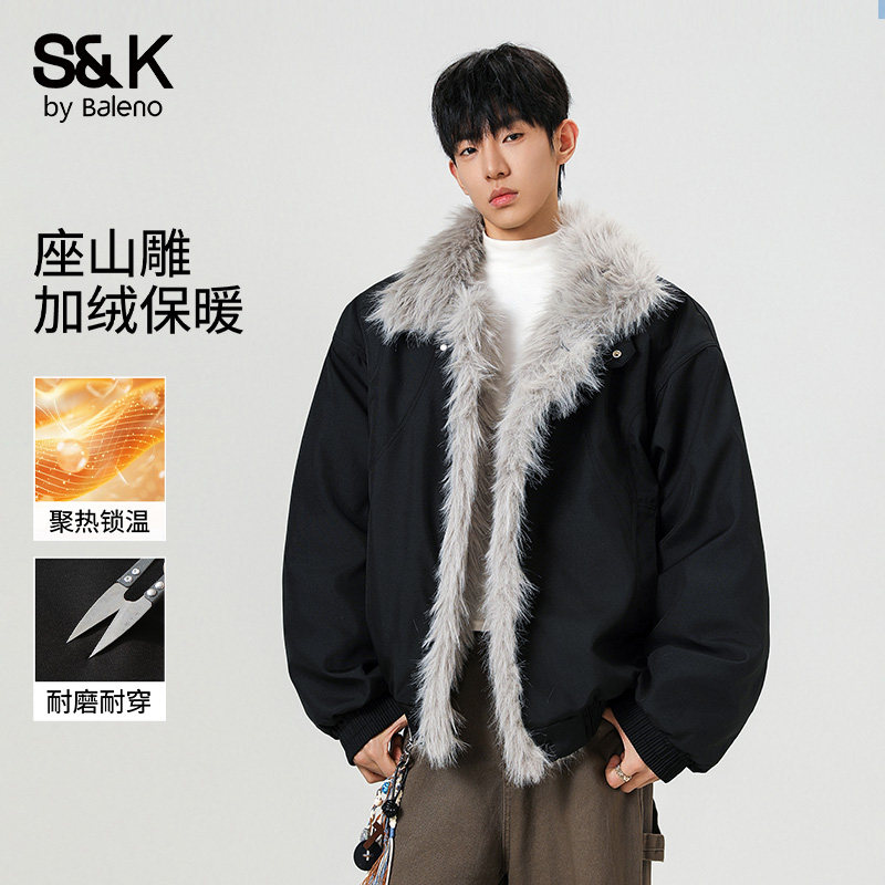 班尼路美式复古座山雕毛领棉服男冬季加厚保暖棉衣外套2026新款E,男装,棉衣,淘宝优惠券,粉丝福利购,淘宝优惠卷