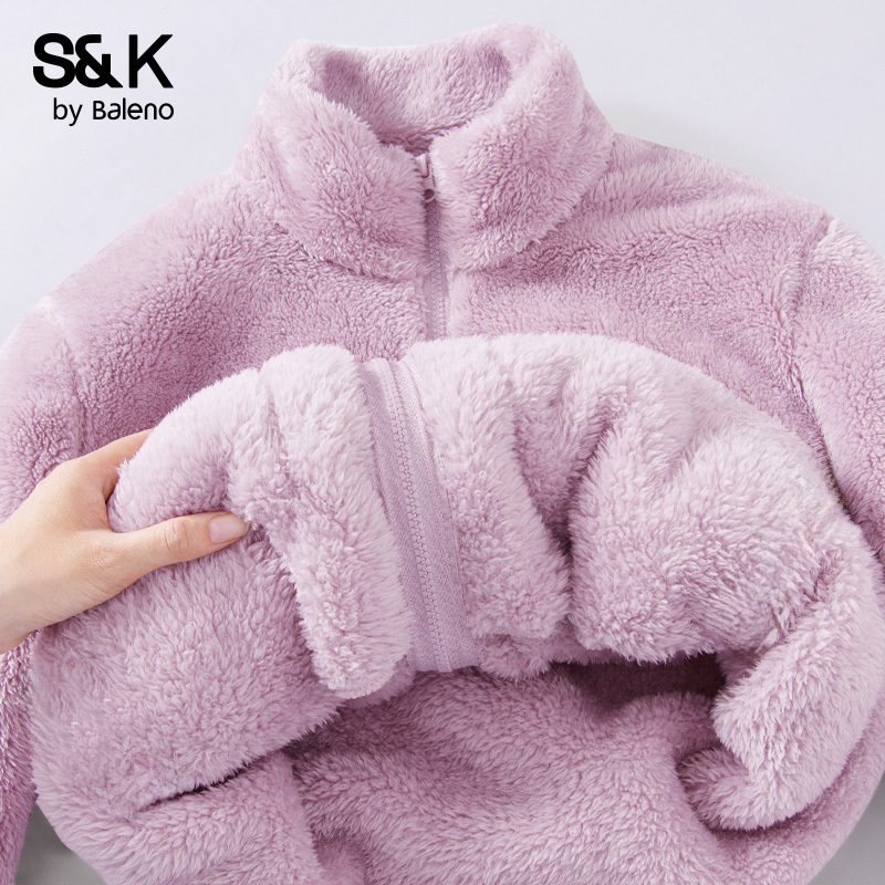 班尼路S&K系列毛绒绒外套女2025新款冬季双面加绒小个子加厚外套M