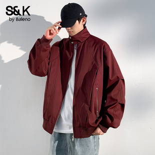 时尚 新款 休闲宽松立领百搭外套男MS 2025秋季 班尼路SK青年夹克男士