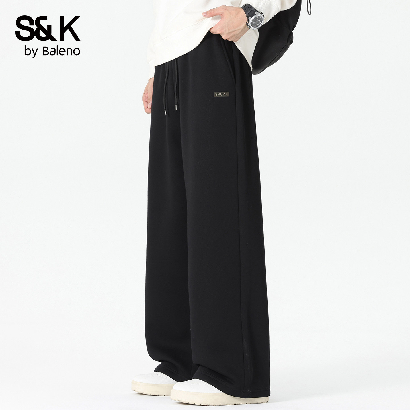 班尼路SK春秋季美式休闲运动卫裤宽松阔腿亲肤透气垂感直筒裤男YS,男装,休闲裤,淘宝优惠券,粉丝福利购,淘宝优惠卷