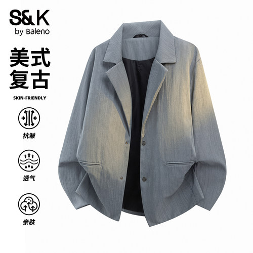 班尼路SK秋季美式复古休闲西服