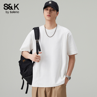宽松圆领简约纯色运动潮流体恤YS 2026新款 班尼路SK短袖 T恤男夏季