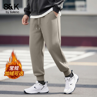 束脚宽松大码 冬季 休闲裤 男士 厚A 班尼路S&K重磅加绒裤 运动裤 子男款