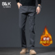 班尼路SK加绒加厚牛仔裤 子男YS 水洗裤 男2025秋冬新款 宽松直筒时尚