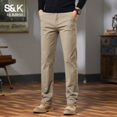 男士 卡其色修身 秋季 班尼路SK高端休闲裤 厚款 2025新款 直筒百搭裤
