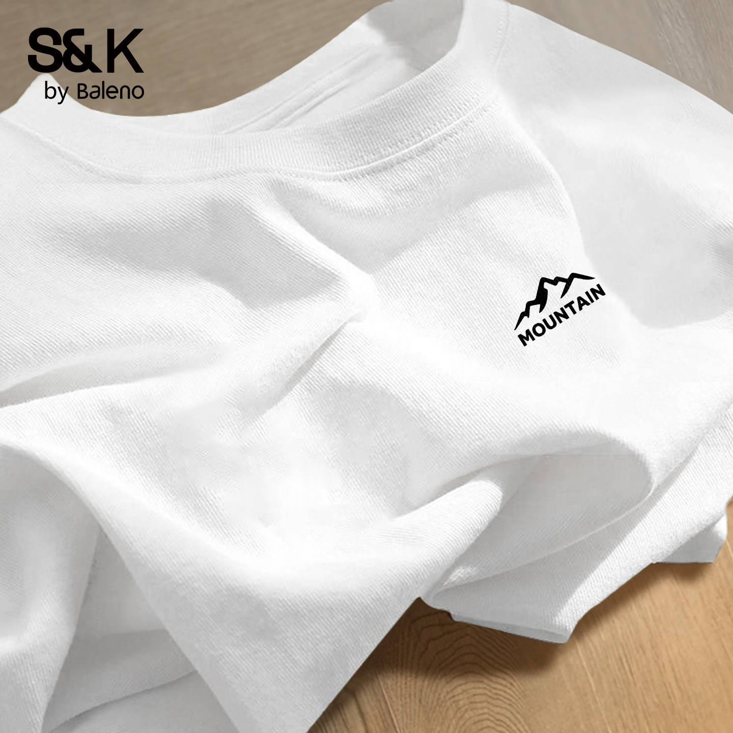 班尼路S&K系列白色纯棉短袖男款夏季户外运动休闲t恤圆领套头衫A