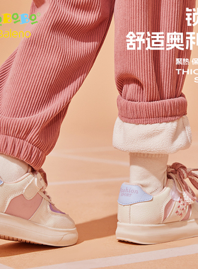 班尼路童装YBB系列儿童加绒裤子超好看女孩休闲裤女童灯芯绒长裤P