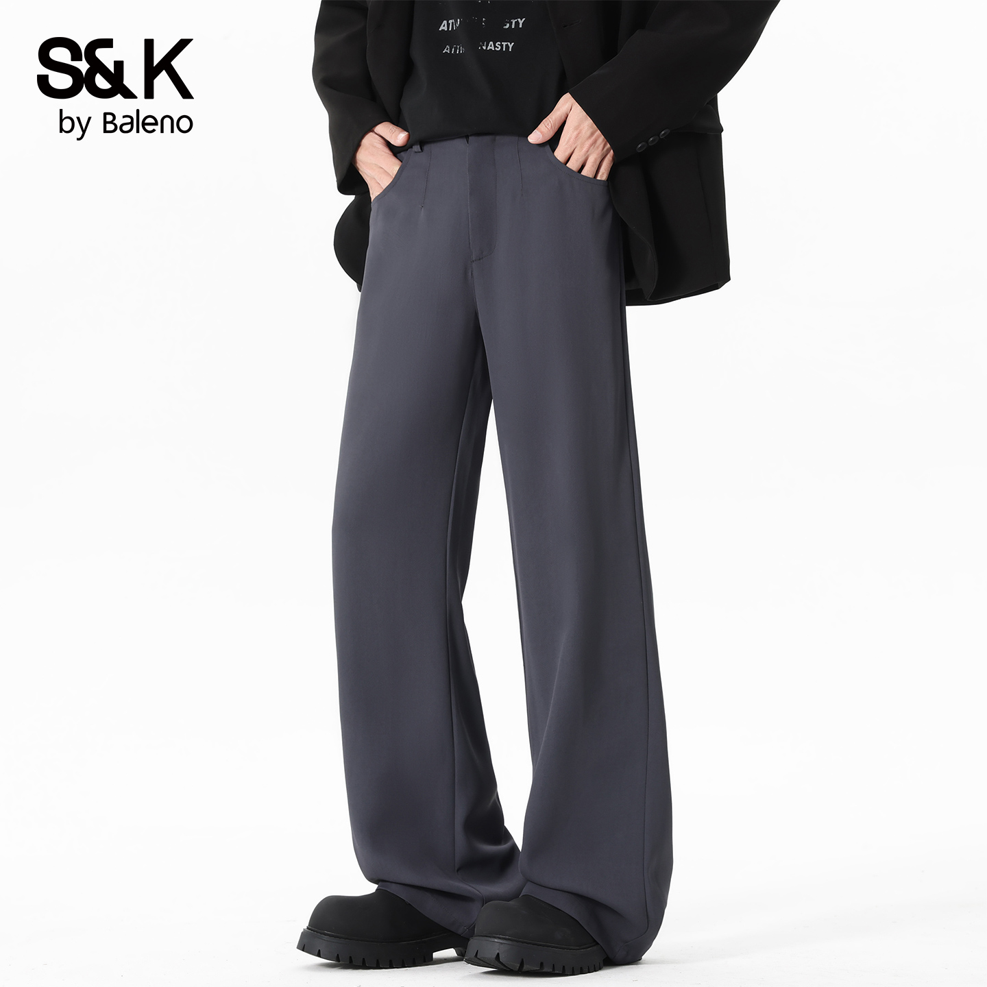 班尼路SK西装裤男士宽松显瘦百搭