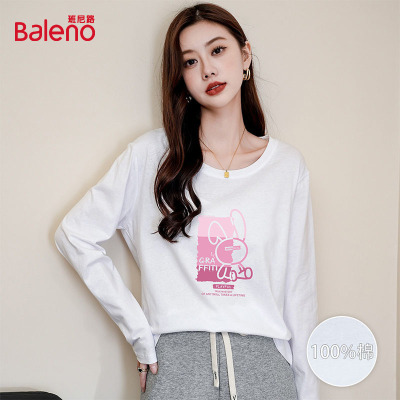 班尼路长袖t恤女纯棉打底衫