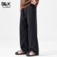 班尼路SK2026新款 男阔腿弯刀宽松长裤 春季 美拉德复古直筒休闲裤