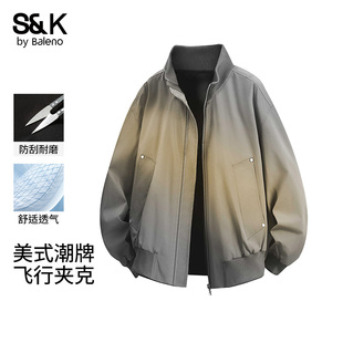 2026新款 春秋季 潮牌宽松休闲外套E 立领飞行员夹克男士 班尼路美式