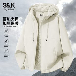 班尼路S&K系列户外冲锋夹克男秋冬季 外套LF 夹棉连帽登山外套男款