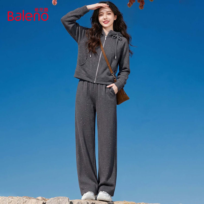班尼路细闪针织两件套女2026秋季新款韩系ootd穿搭一整套两件套H图片