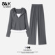 班尼路S&K灰色假两件套装 休闲运动穿搭一整套H 新款 女春季 2026秋季