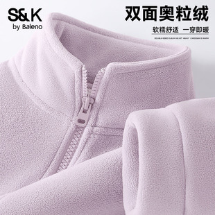 班尼路S&K系列双面奥粒绒开衫 加绒亲肤保暖卫衣女N 外套女秋冬新款