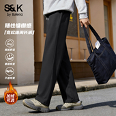 黑色百搭直筒裤 班尼路S&K系列宽松休闲裤 男士 保暖长裤 子男款 春季