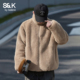 班尼路S&K重磅双面珊瑚绒开衫 外套男冬季 卡其色青少年保暖厚夹克A