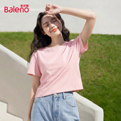纯棉亲肤透气运动休闲短款 班尼路宽松短袖 T恤女春夏2026新款 上衣M