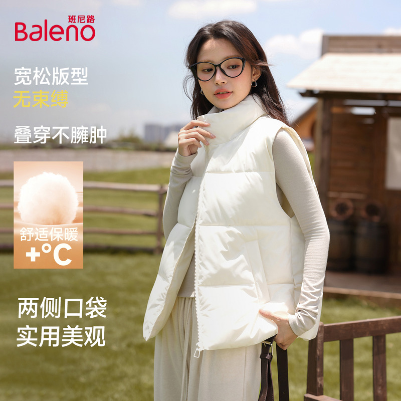 班尼路棉马甲女款2025秋冬新款小个子叠穿保暖休闲百搭上衣外套N