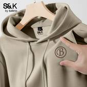 班尼路S&K系列美式 休闲外套衫 连帽卫衣男秋季 320G重磅棉感男士