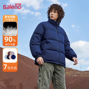 男女款 新款 保暖羽绒服D 企领羽绒外套冬季 Baleno班尼路2025情侣款