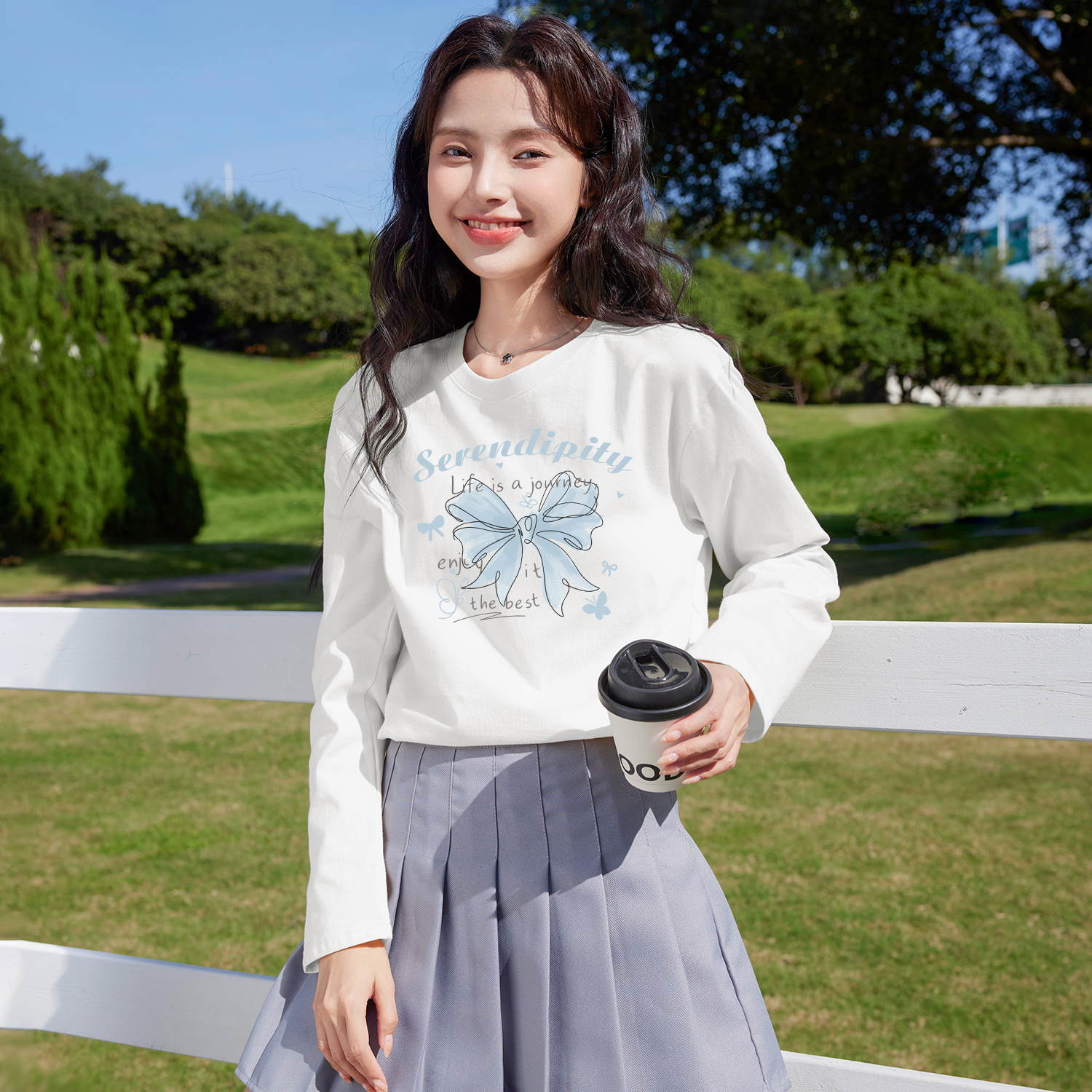 班尼路白色纯棉内搭打底衫上衣