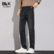 男士 时尚 秋冬季 班尼路SK牛仔裤 新款 潮流百搭直筒修身 水洗长裤 子YS