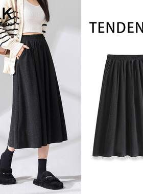 班尼路S&K系列糯米裙女2025秋冬新款高腰显瘦垂感伞裙A字半身裙N