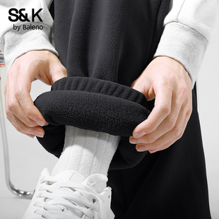 双面绒加绒加厚休闲卫裤 冬季 男A 子男款 班尼路S&K系列奥粒绒束脚裤