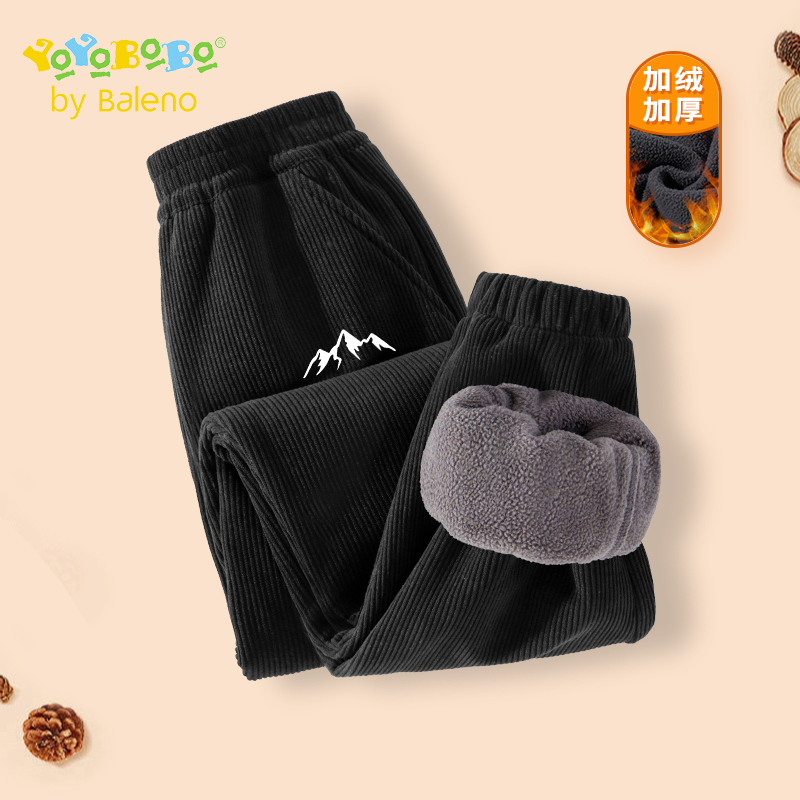 班尼路童装YBB系列男童休闲裤灯芯绒儿童长裤秋冬款男孩加绒裤子P