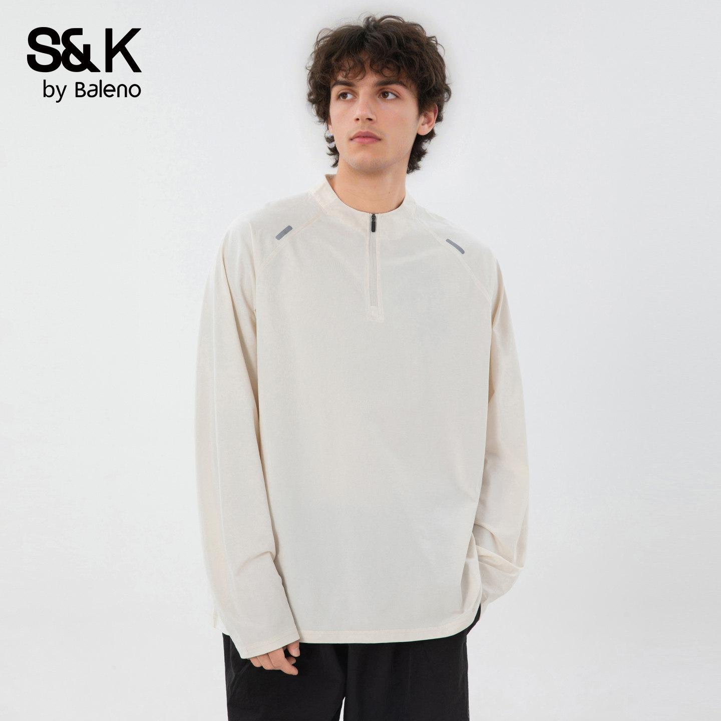 班尼路半拉链立领男士长袖T恤百搭款79元