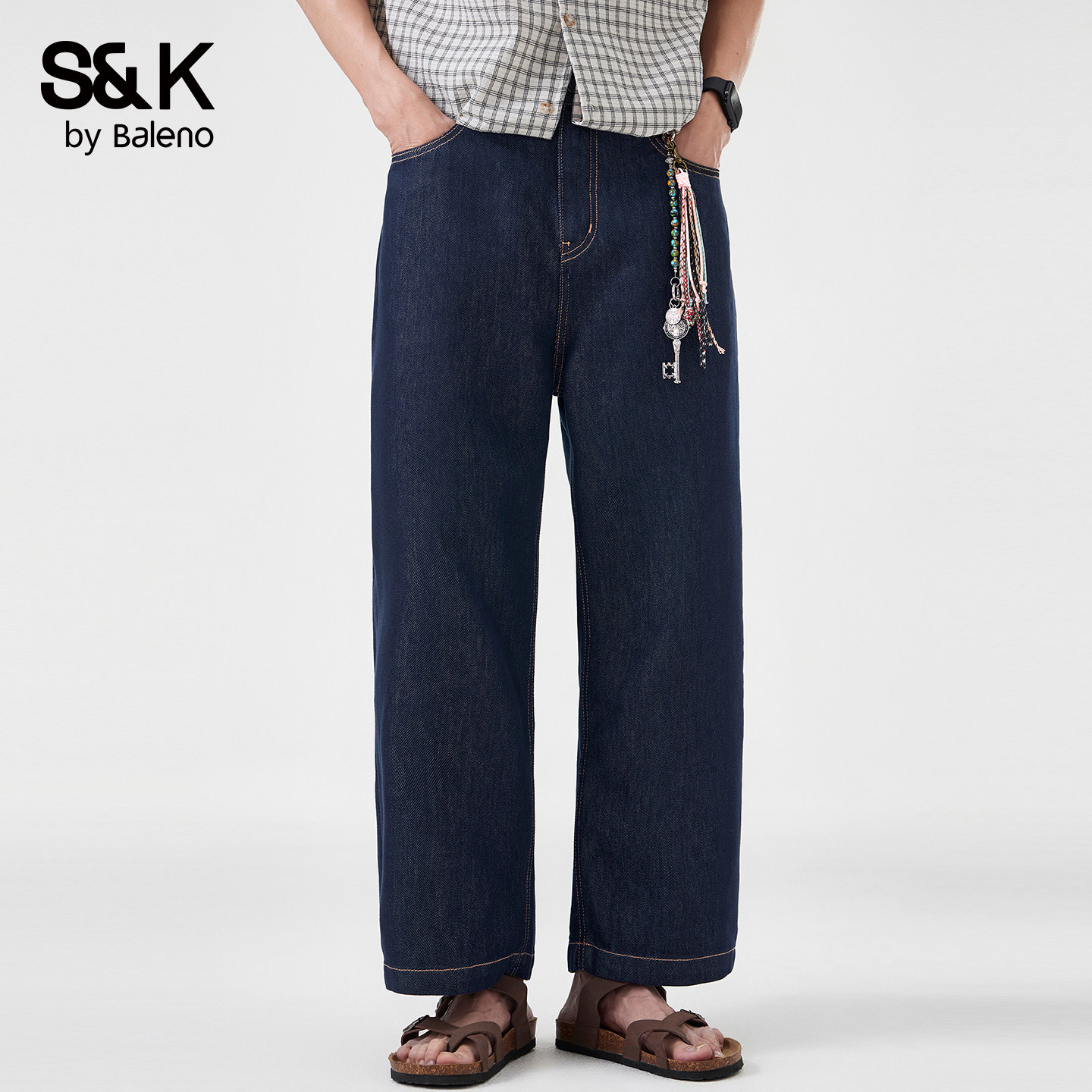 班尼路SK美式复古工装牛仔裤男春季2026新款宽松直筒阔腿休闲裤YS,男装,牛仔裤,淘宝优惠券,粉丝福利购,淘宝优惠卷