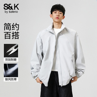 宽松时尚 班尼路美式 男士 2026新款 百搭外套E 拼接立领夹克男春秋季