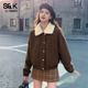 班尼路S&K系列咖色翻领夹克女2025冬季 新款 加厚保暖韩系夹棉外套N