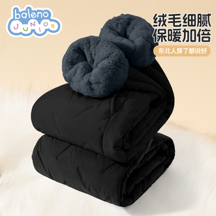 班尼路童装儿童裤子加绒秋冬款2026新款女童保暖棉裤大童运动裤P